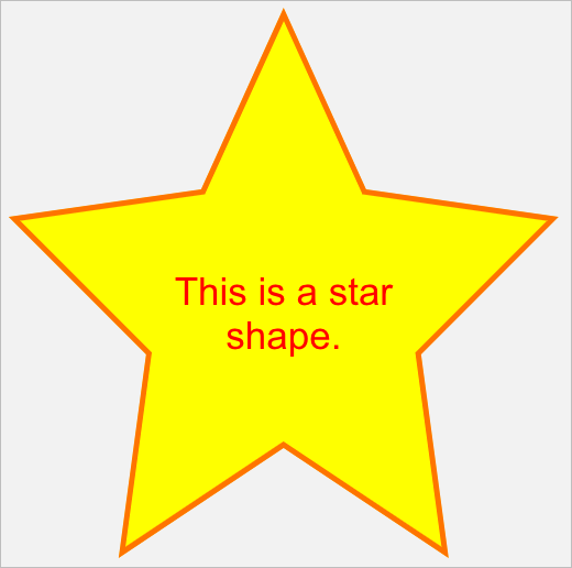 Shape item example: a star shape.