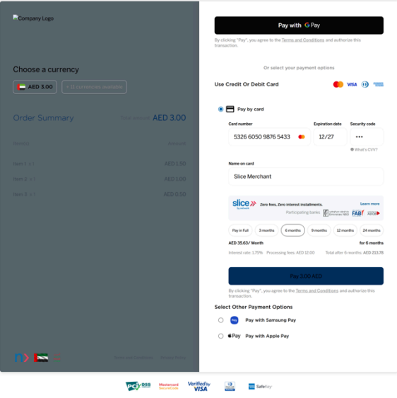 Slice by Network payment authorization
