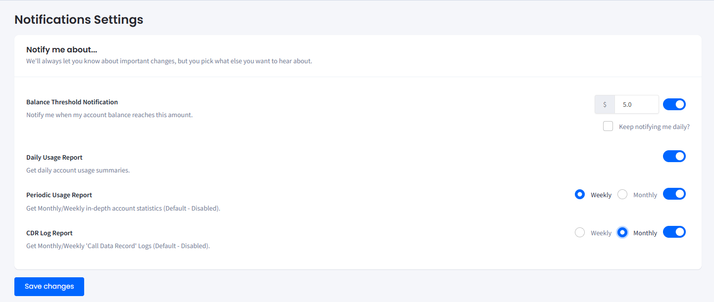 Screenshot of the Notifications tab: Notify me about... section