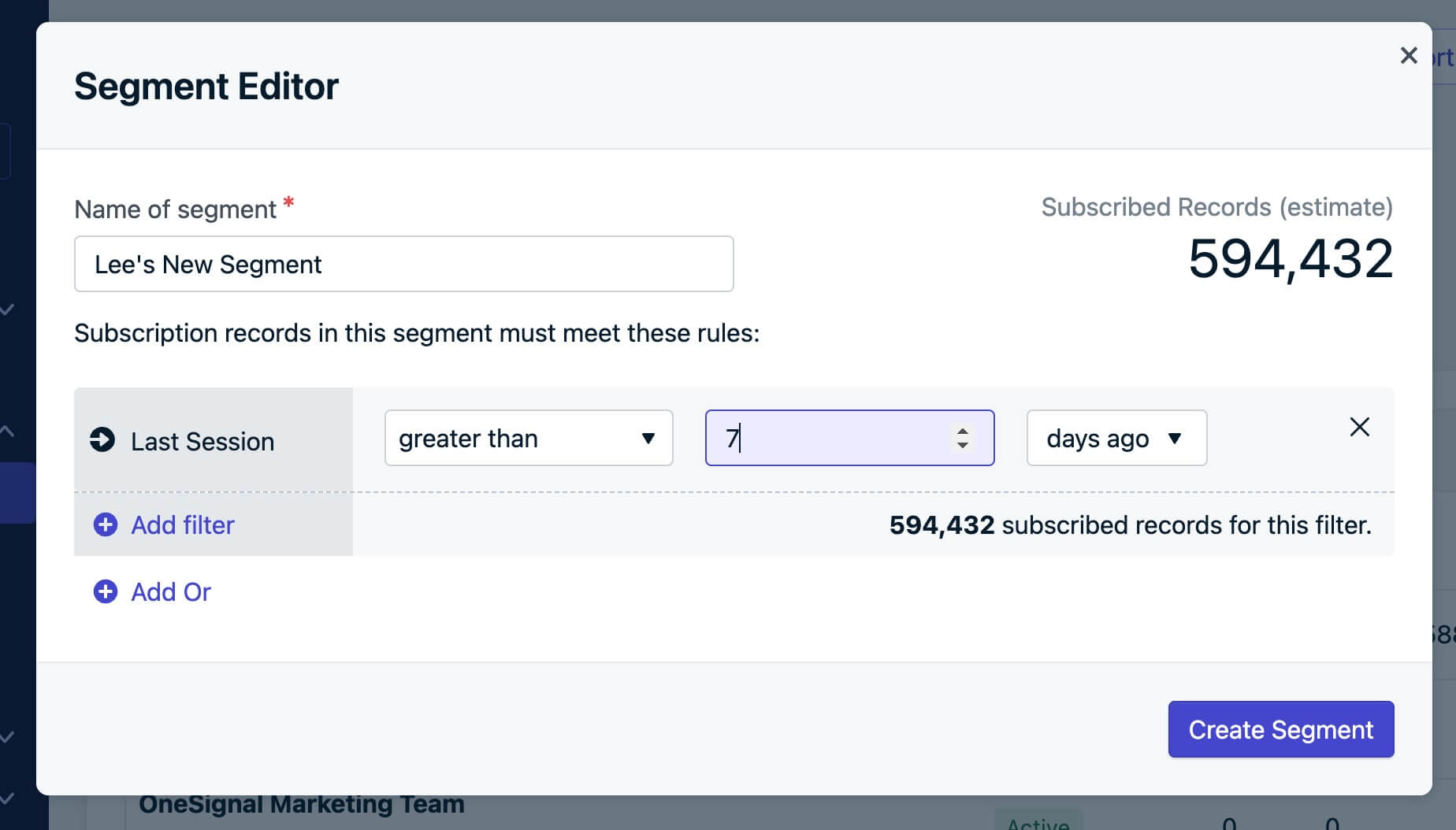 Segment Filters