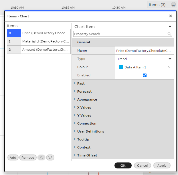 Single property items editor menu