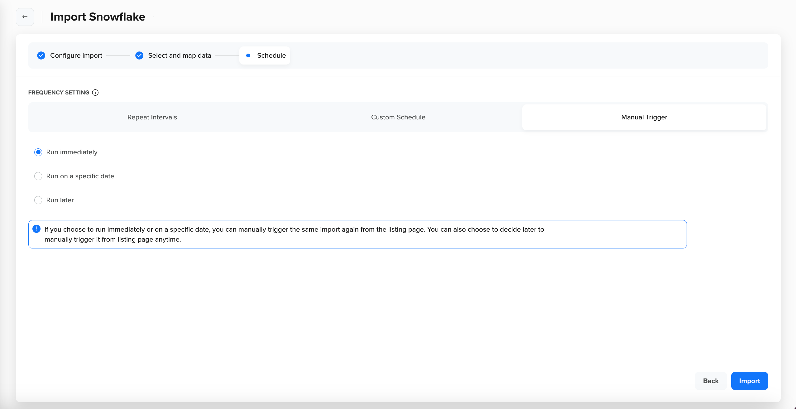 Manual Trigger - Run Immediately