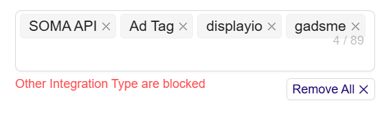 **Selected Integration Type ID**
