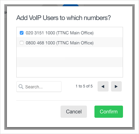 VoIPSelectNo.png Select the number you're looking to use with the VoIP User