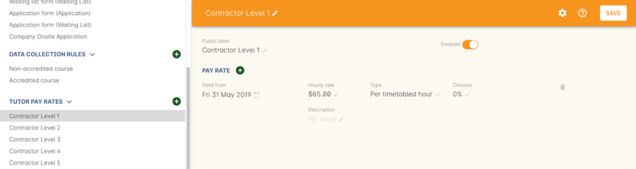 Figure 378. adding a default payrate