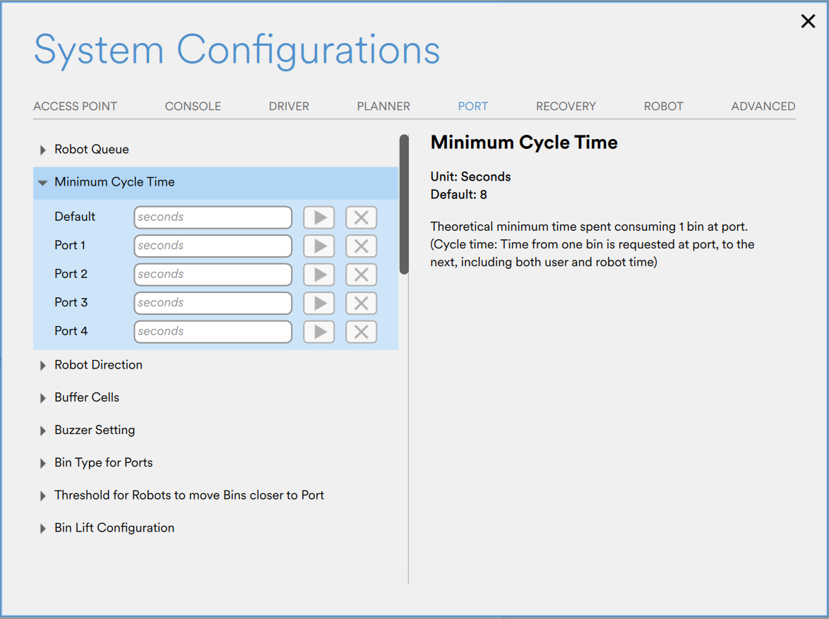 Settings in Console.