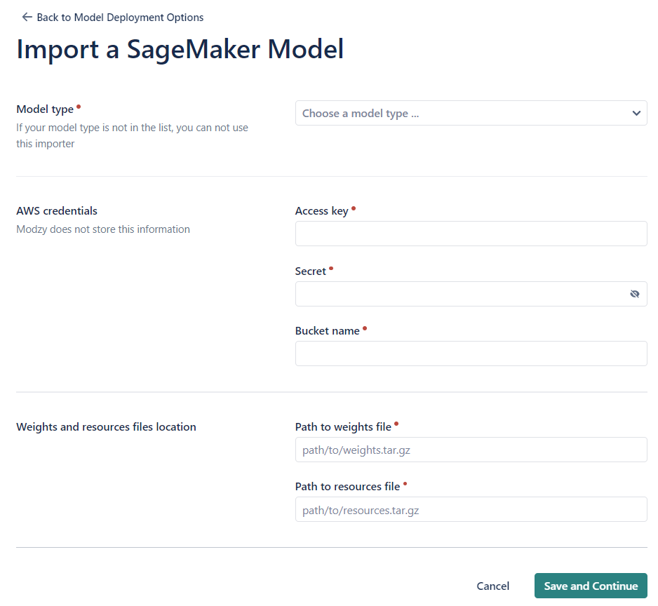 Figure 3. Import SageMaker Model