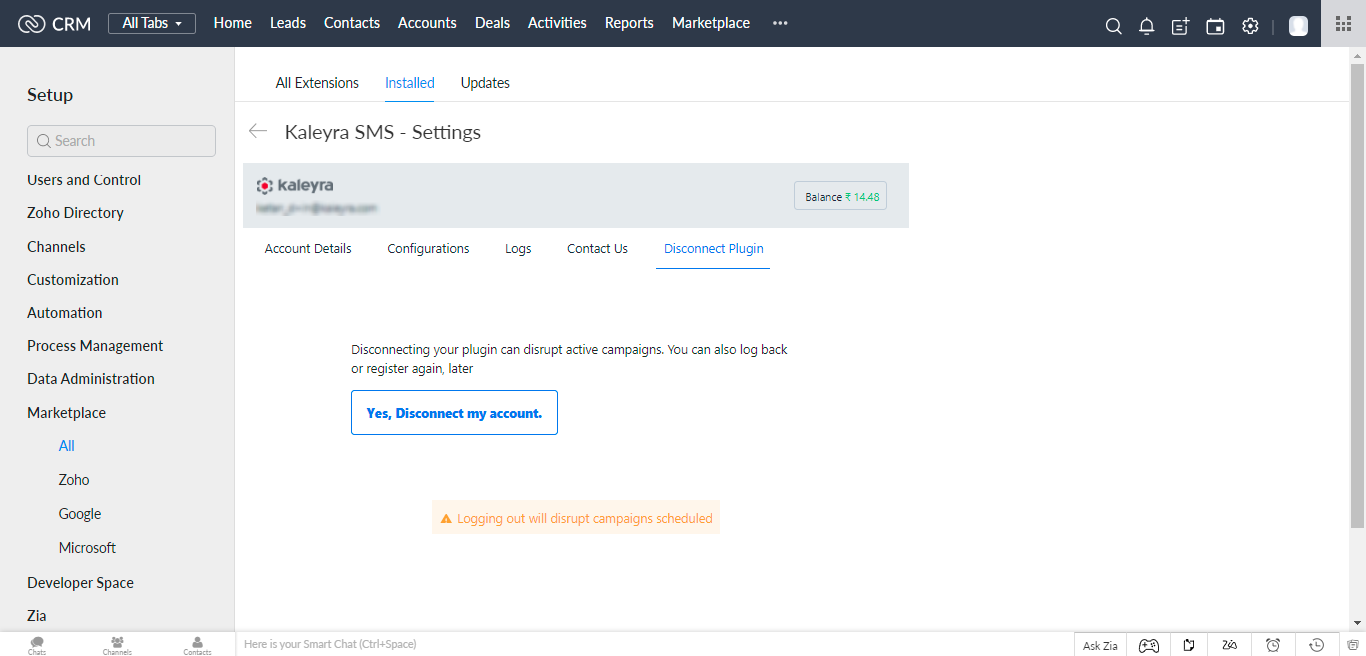 Kaleyra-sms-account-disconnect-plugin.png