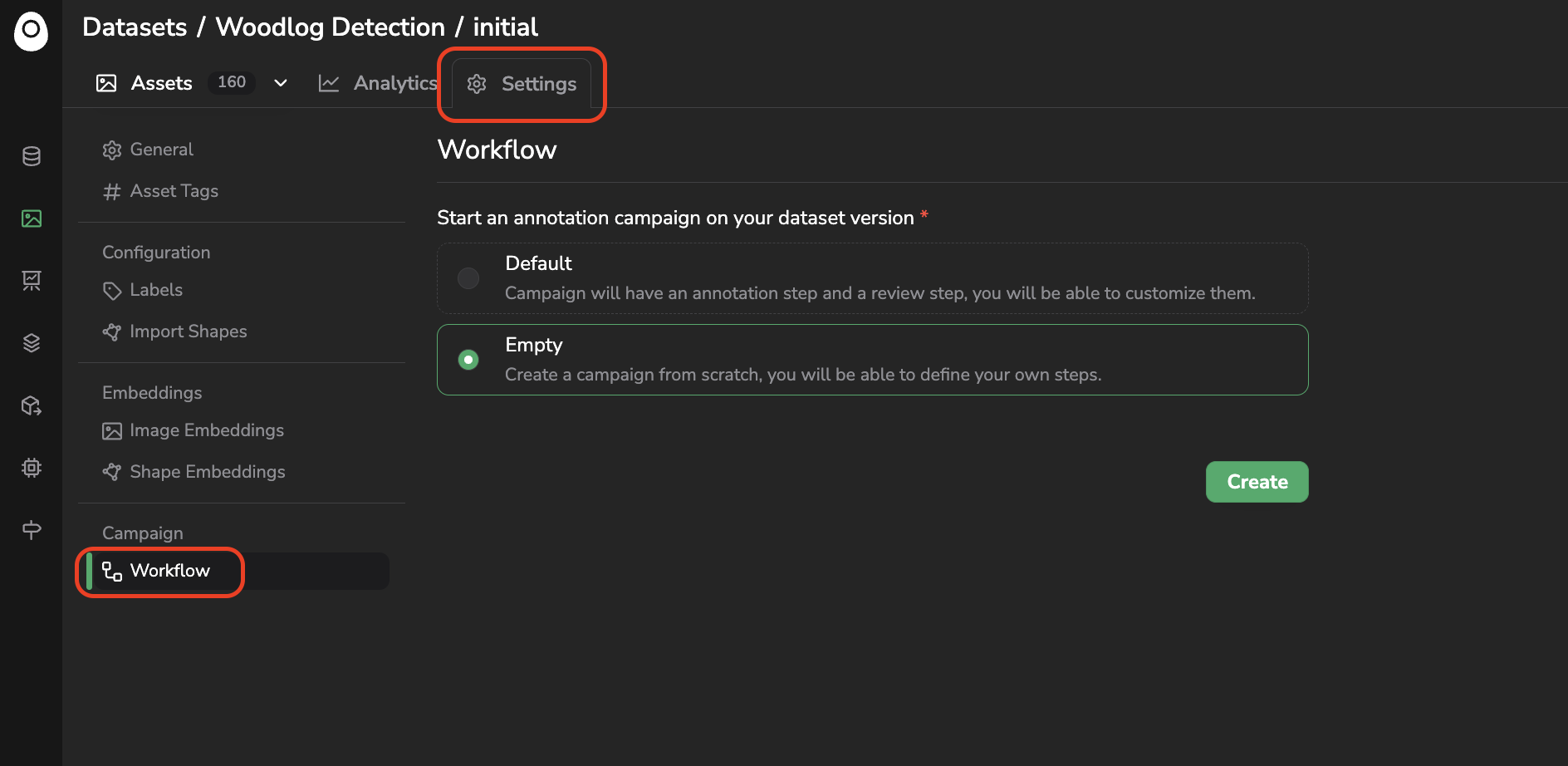 Annotation Workflow creation