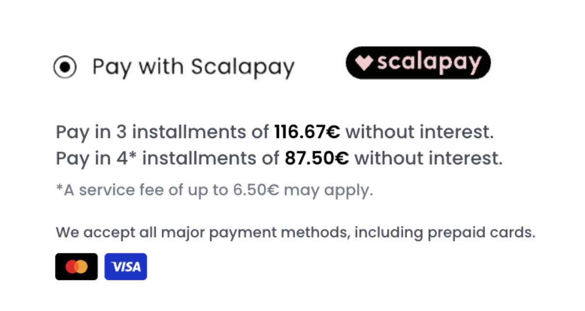 Scalapay at Checkout page