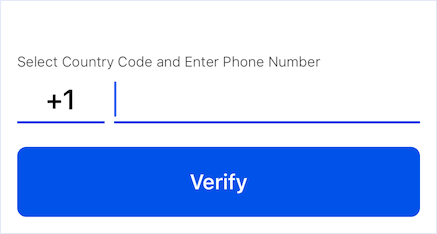 A screenshot of a sample app screen with a phone number prompt.
