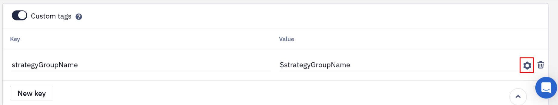 Key-Value pair fields for entering custom UTM tag parameters