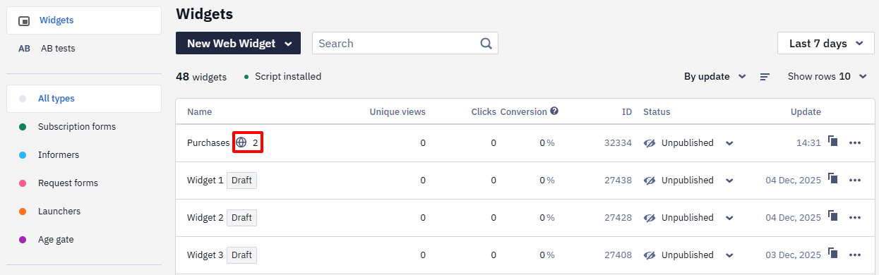### Displaying Multilingual Widgets in Account