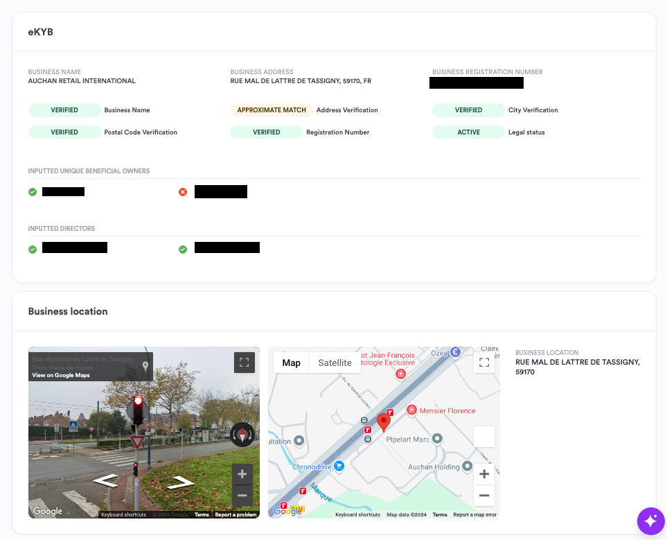 eKYB single session dashboard results