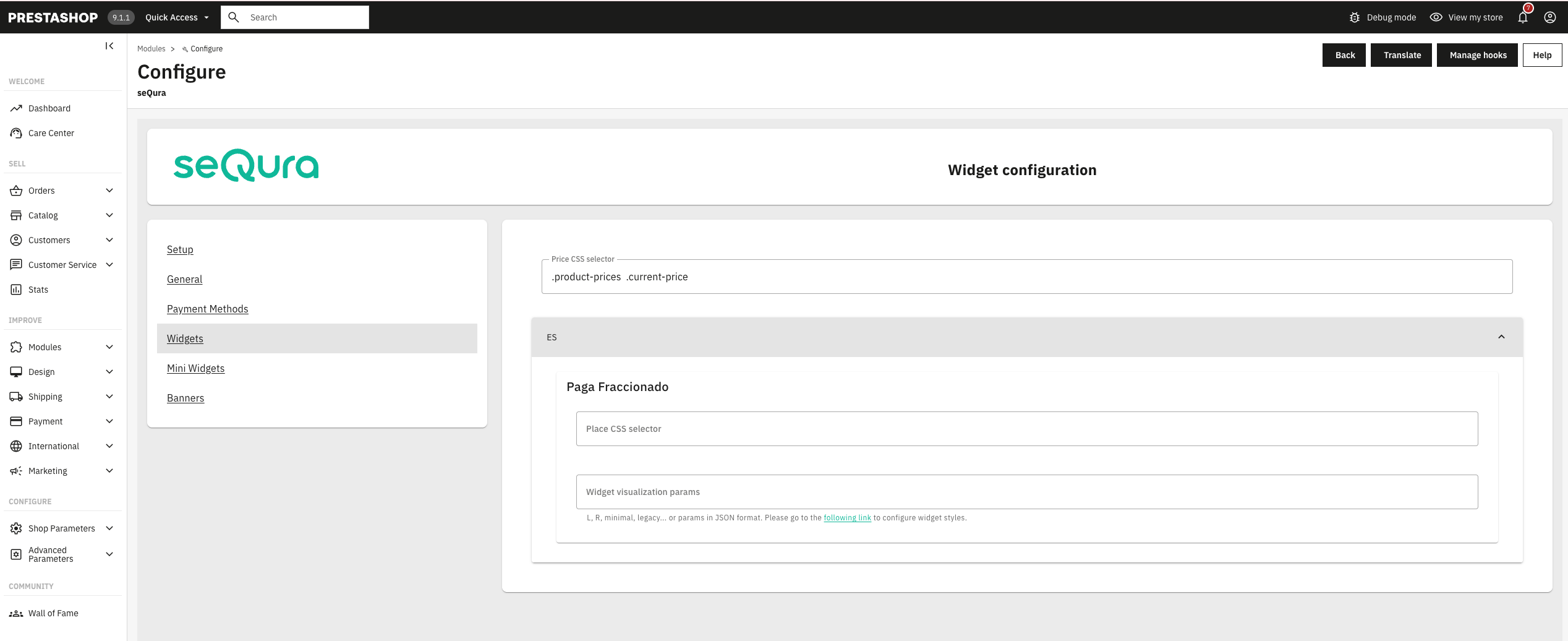 Widgets