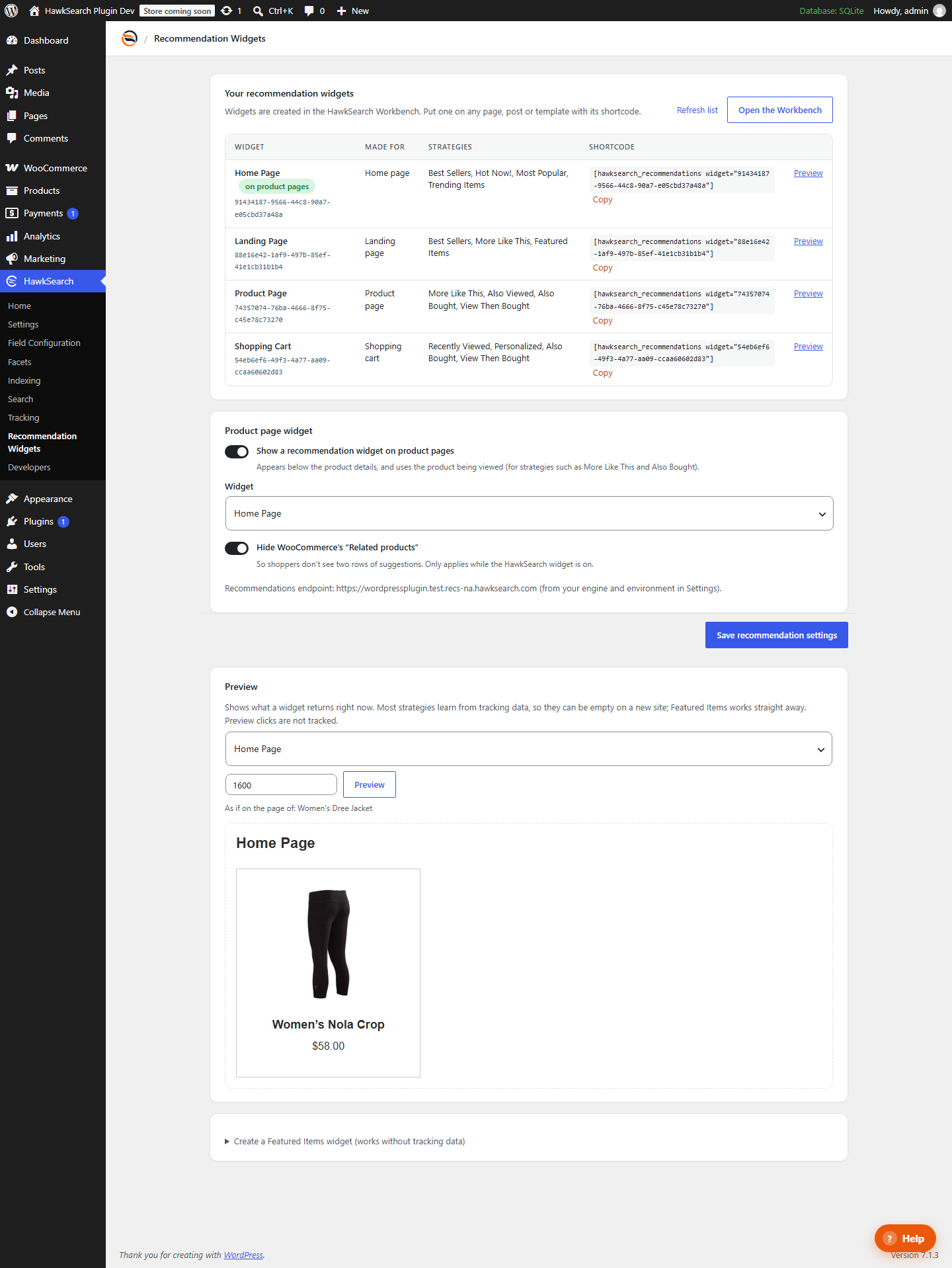 A recommendation widget on a product page