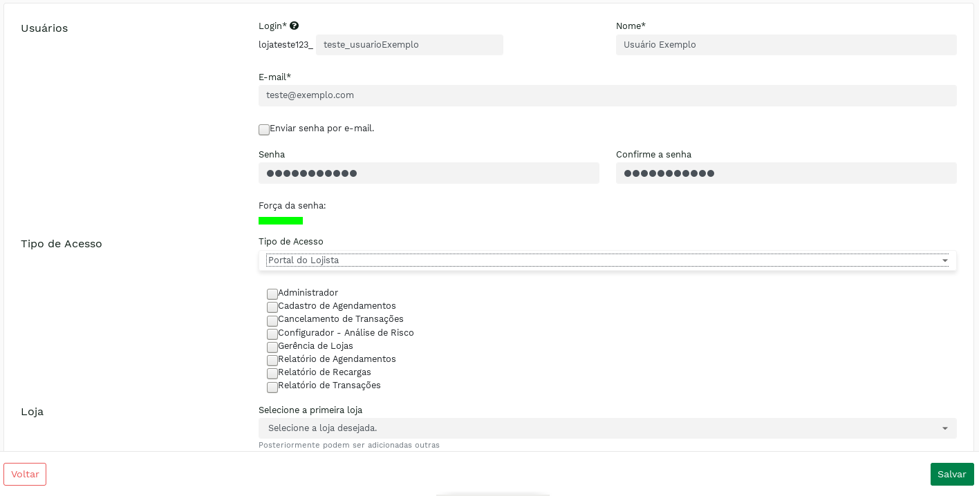 "Type of access Store Portal." -no-filter