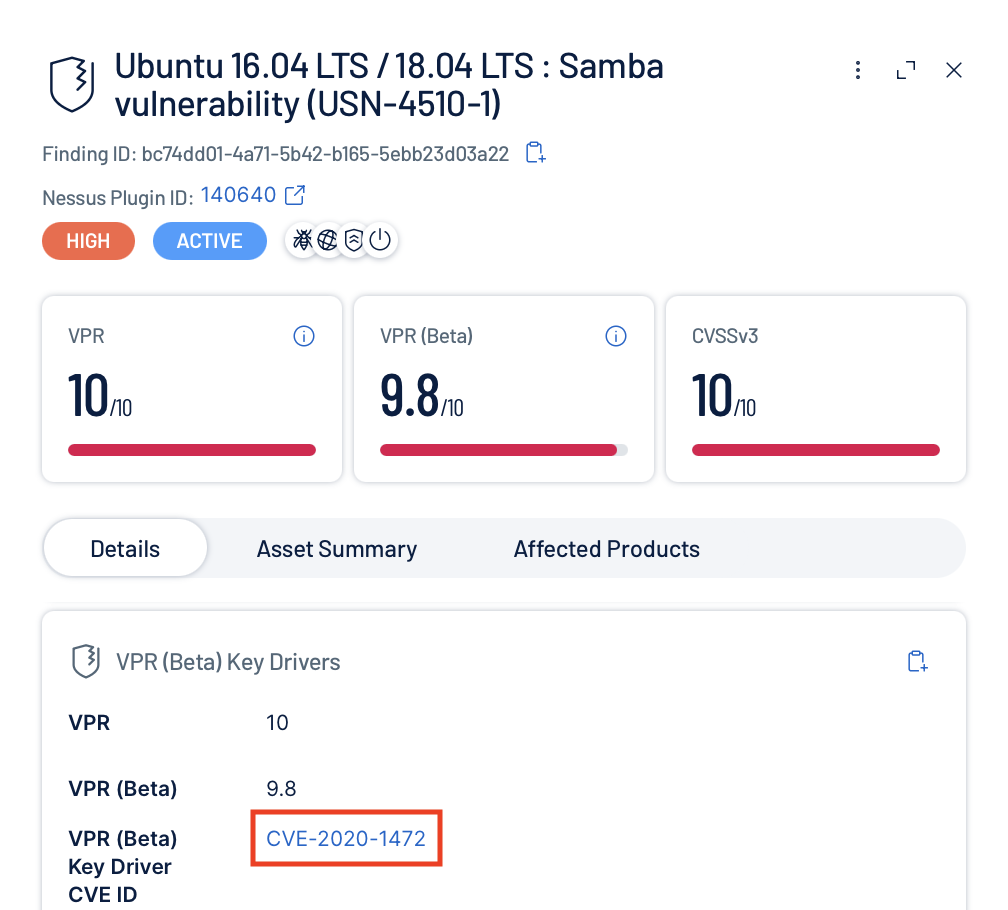 This corresponds directly to a Tenable detection of a host vulnerable to **CVE-2020-1472**.