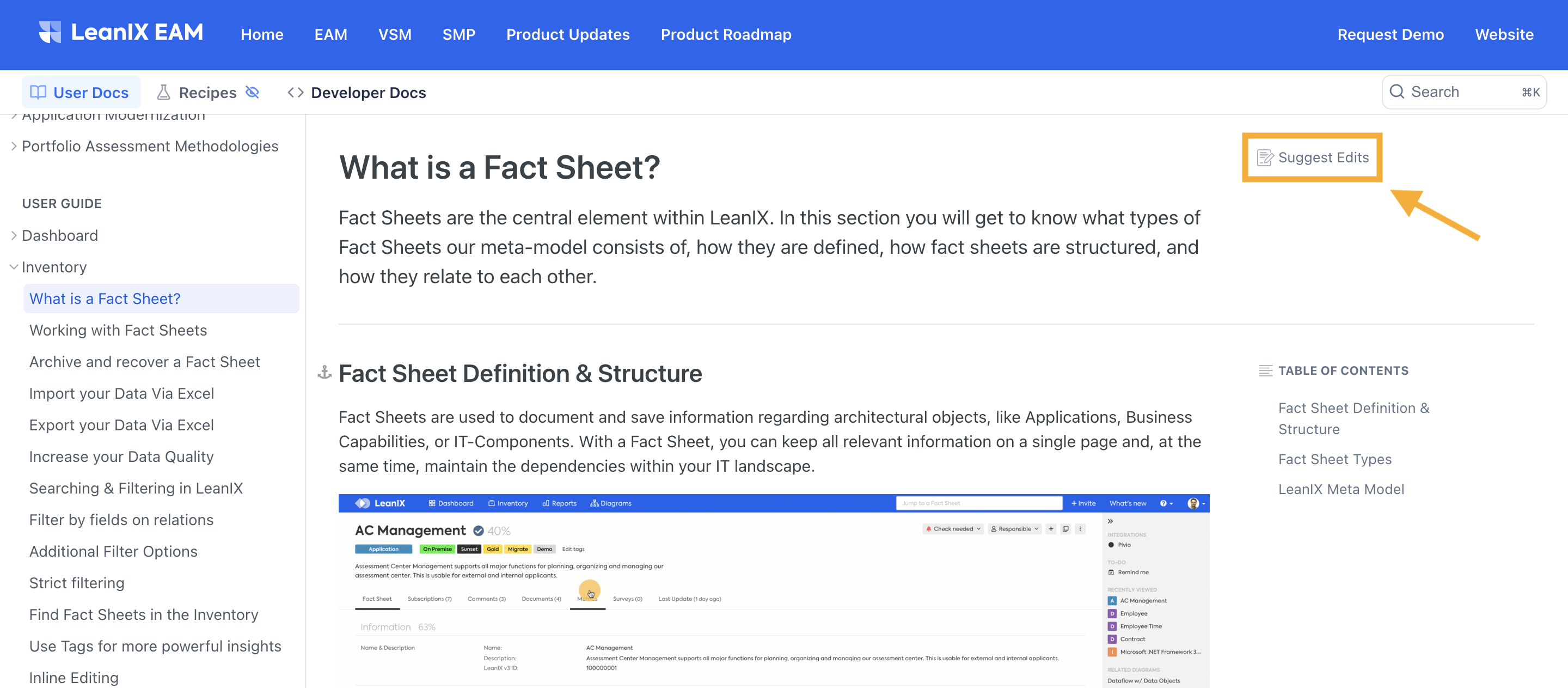 Suggest edits to documentation