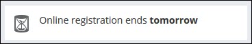 Viewing a Specific Event Registration Closes Soon alert example