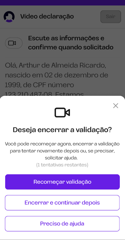 Quando o usuário clica em preciso de ajuda e é redirecionado para a url de escape cadastrada na [criação do script](https://docs.nuvidio.com/reference/criar-script-atualizado), a empresa é recebe uma notificação no endpoint cadastrado