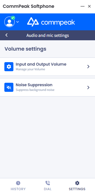 Screenshot of the Microphone & Headset Settings options
