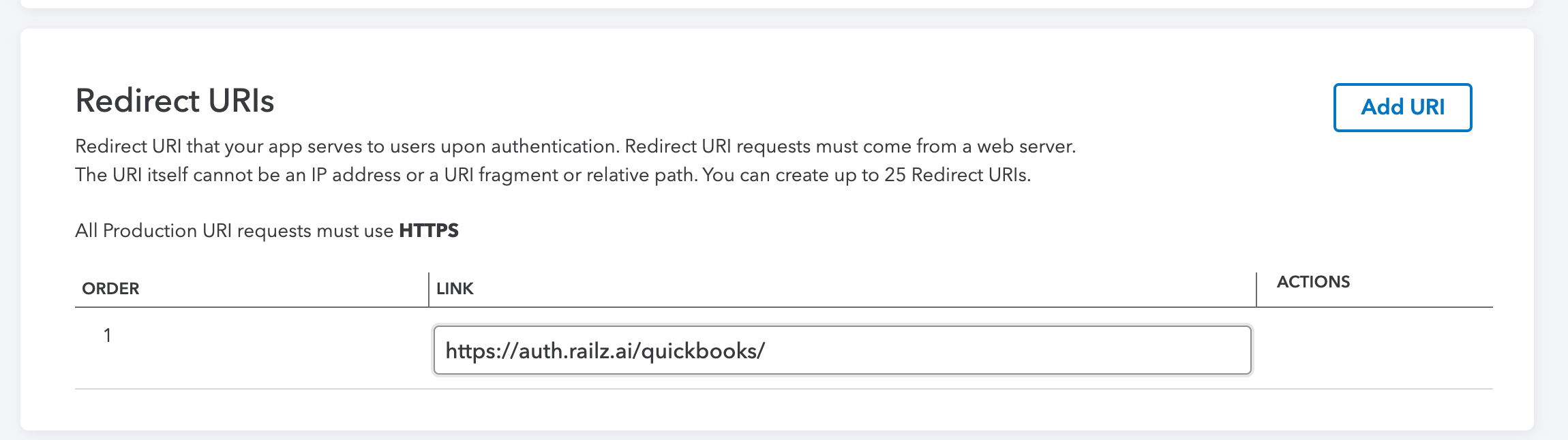 QuickBooks Online - Redirect URIs. Click to Expand.