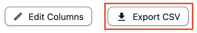 A screenshot of an "Export CSV" button