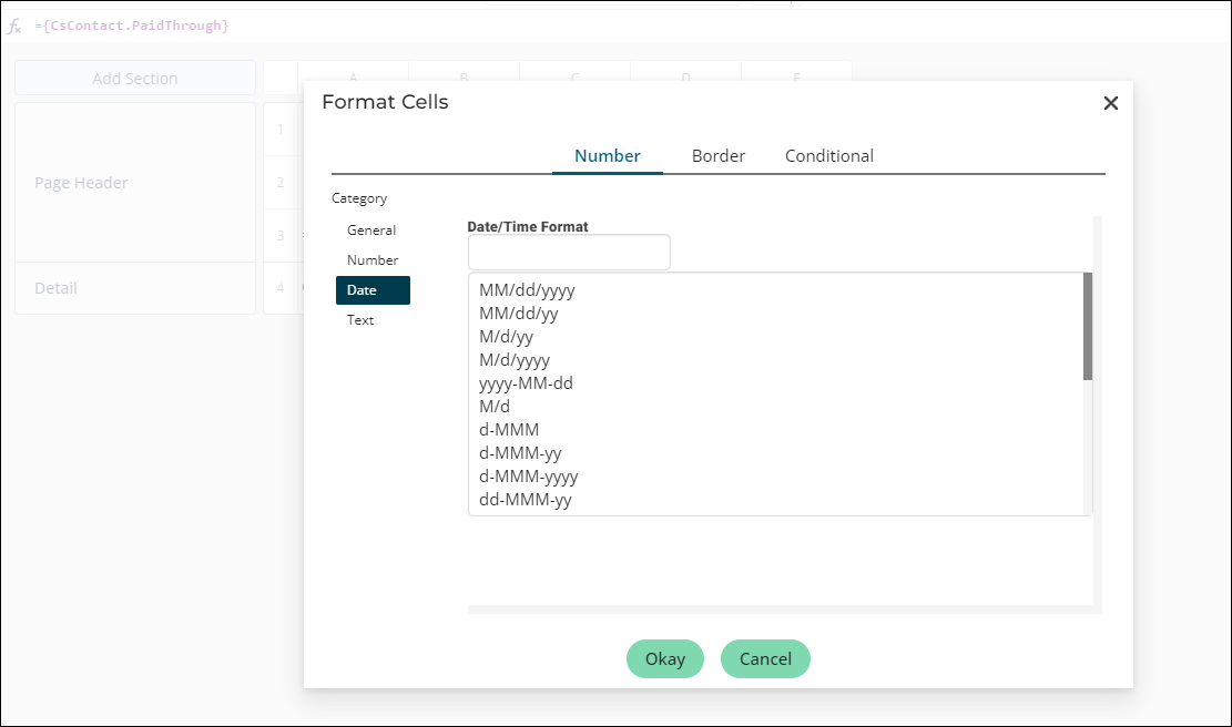 Formatting date/time cells
