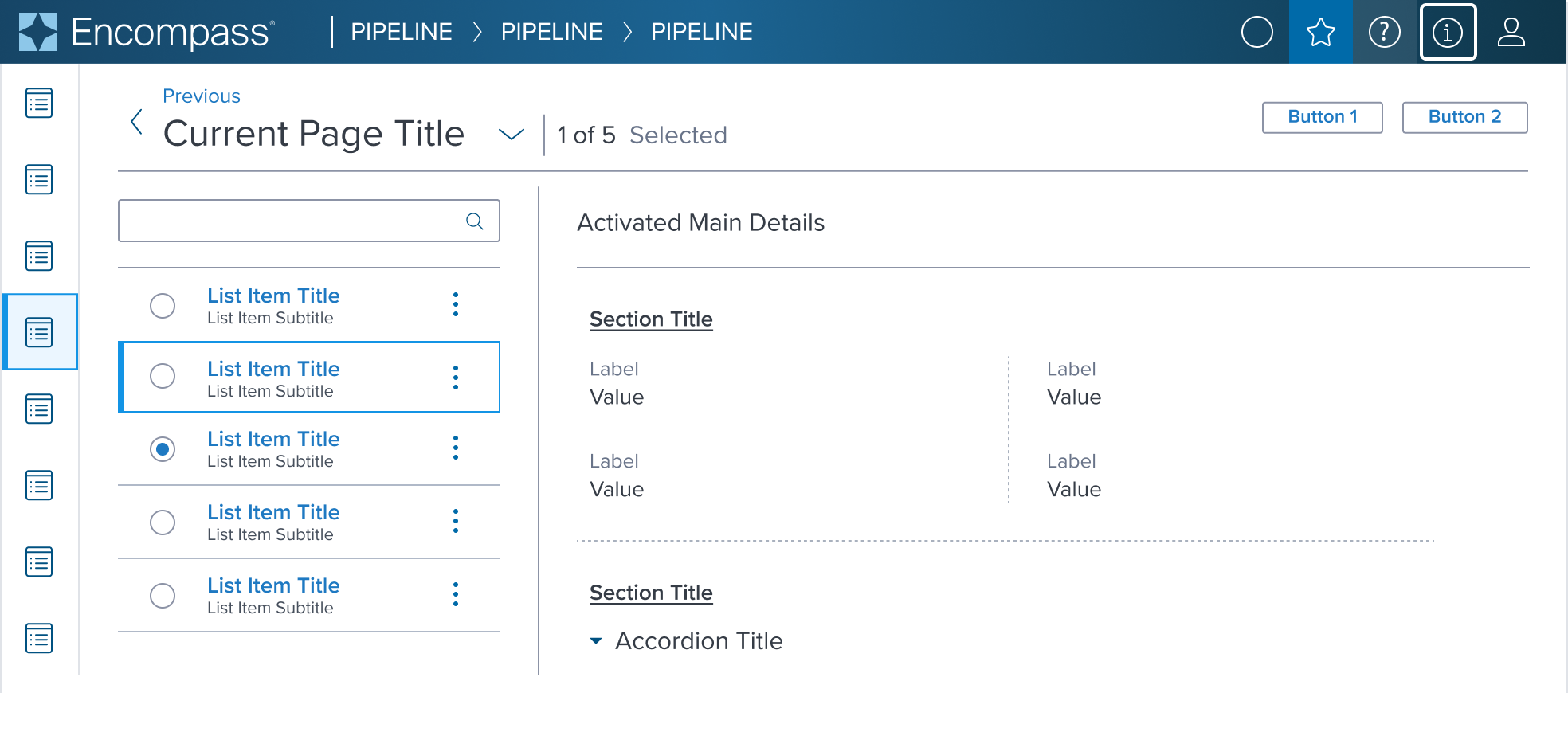 multiple action card within context