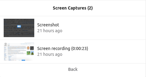 Coview widget showing a history of exchanged screen recordings.