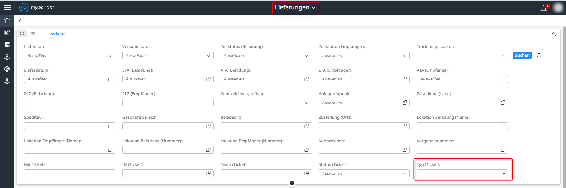 Neue Filtermöglichkeit nach den Tickettypen
