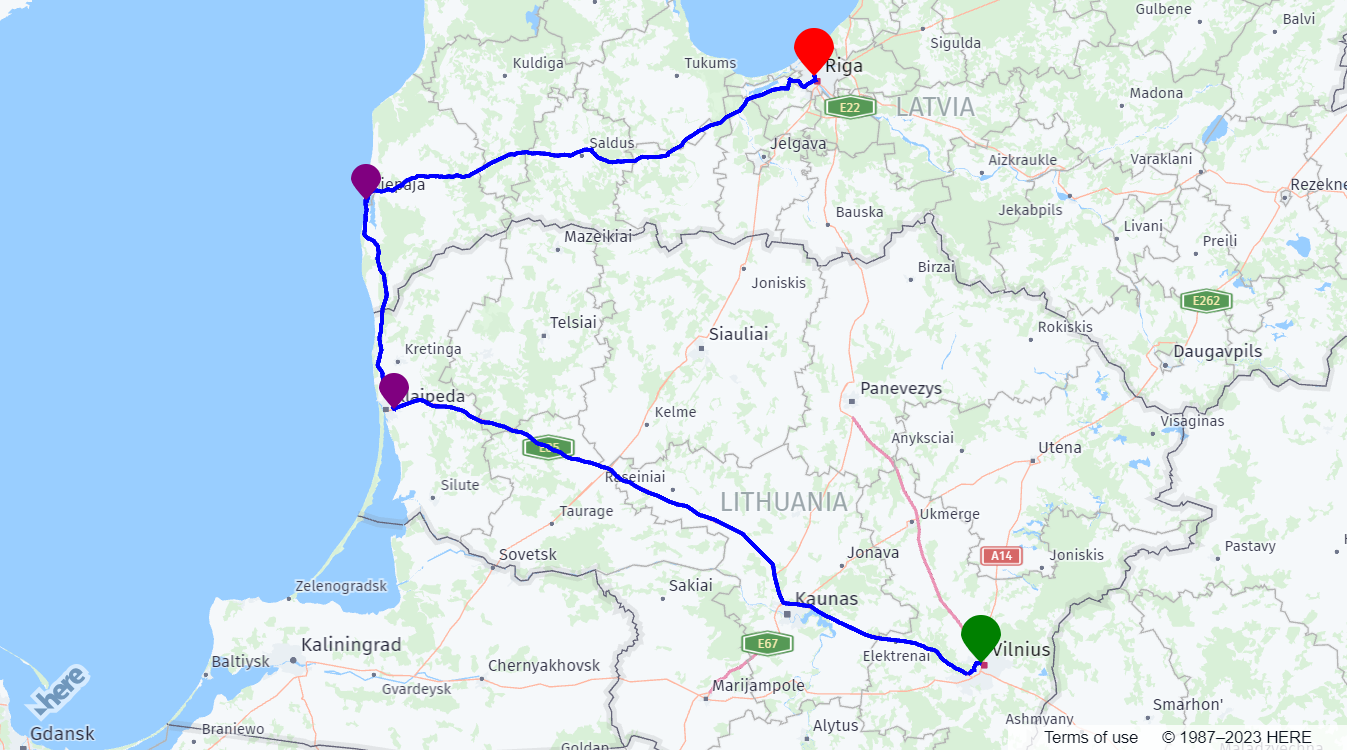 Route with customized markers