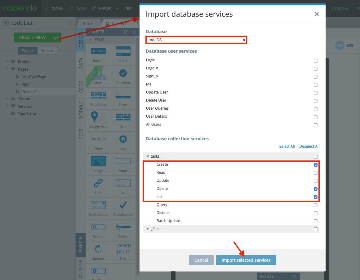 Import database services