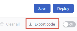 The export code button next to the code switch