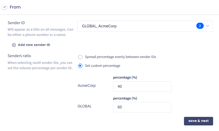 Screenshot of the From section