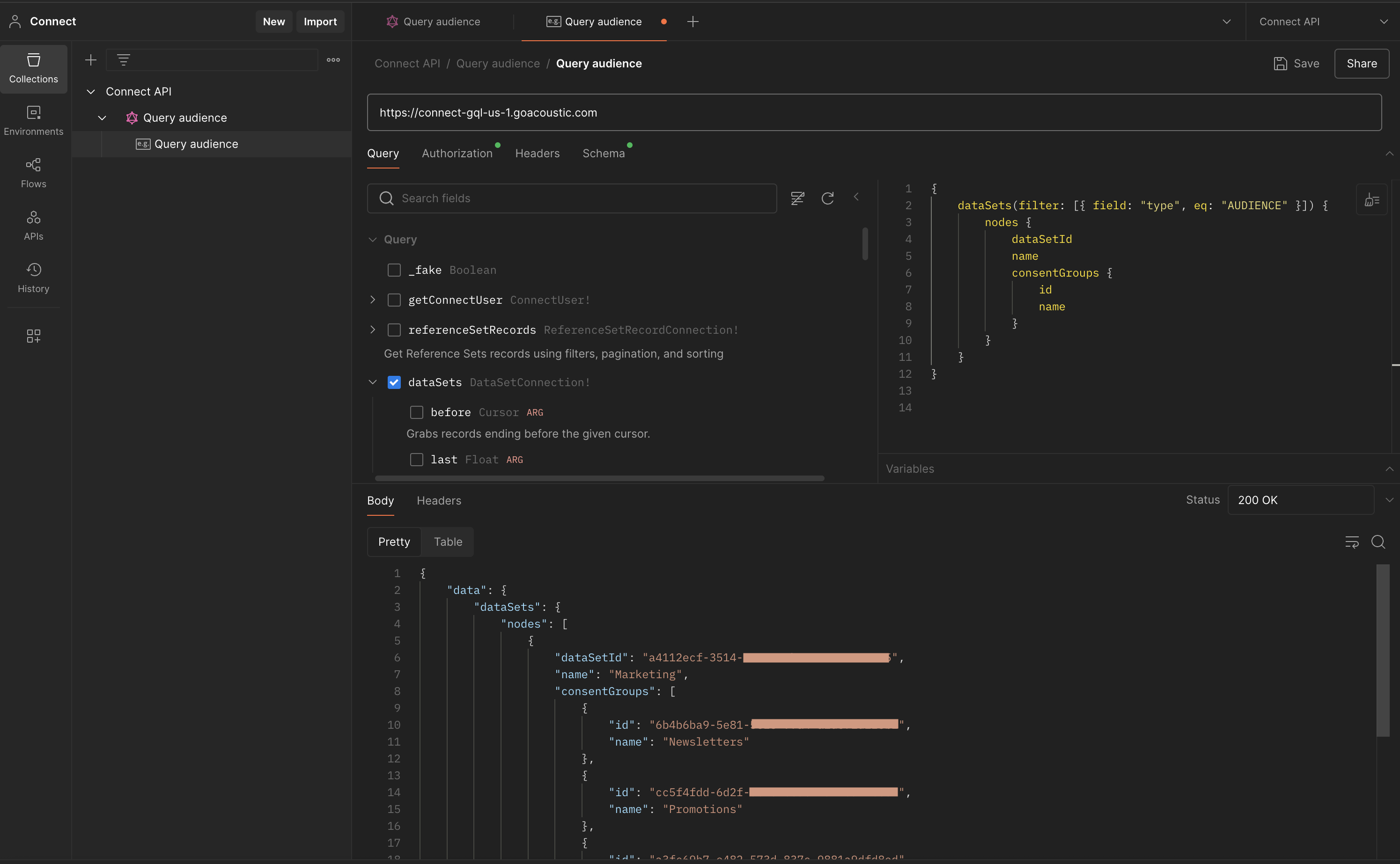 Sample call in Postman