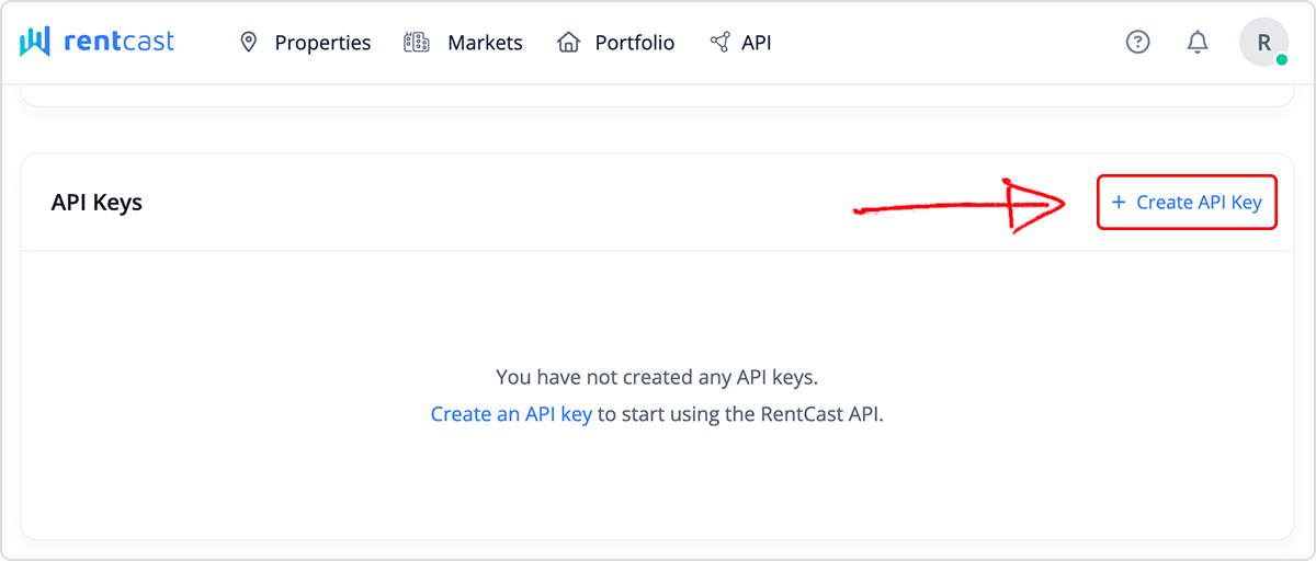 Generating a RentCast API key