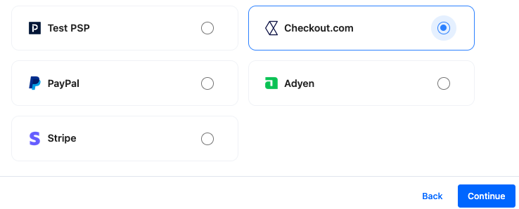 A screenshot showing the Checkout.com integration selected.