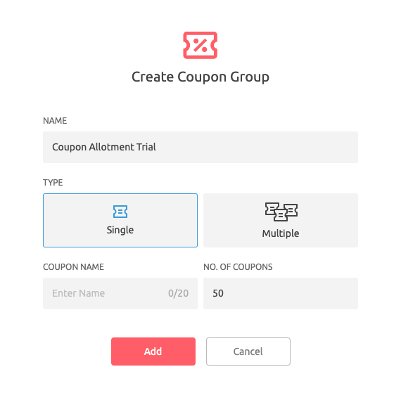 Create Coupon Group