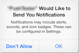 Permission prompt for native push notifications on iphone