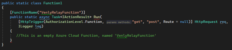 A new default function called `VenlyRelayFunction`