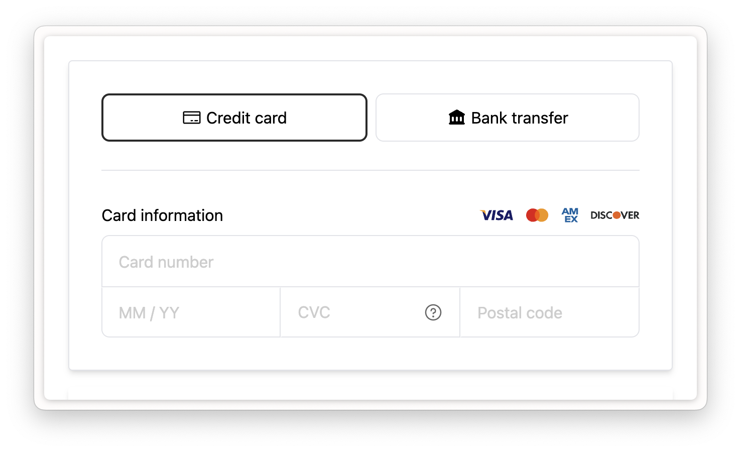 Rainforest Payment Component integrated with a hidden submit button
