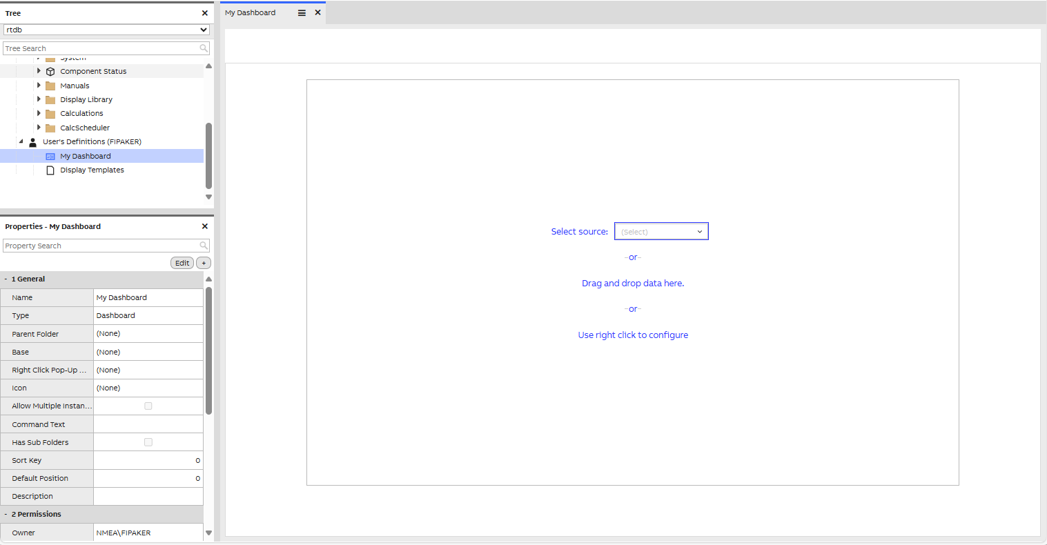 The new dashboard will appear in the navigation tree as _My Dashboard_