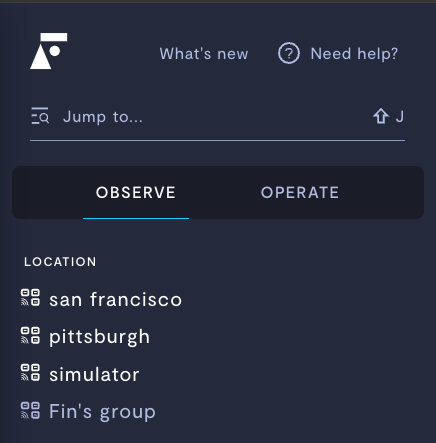 Groups in the left-hand menu.