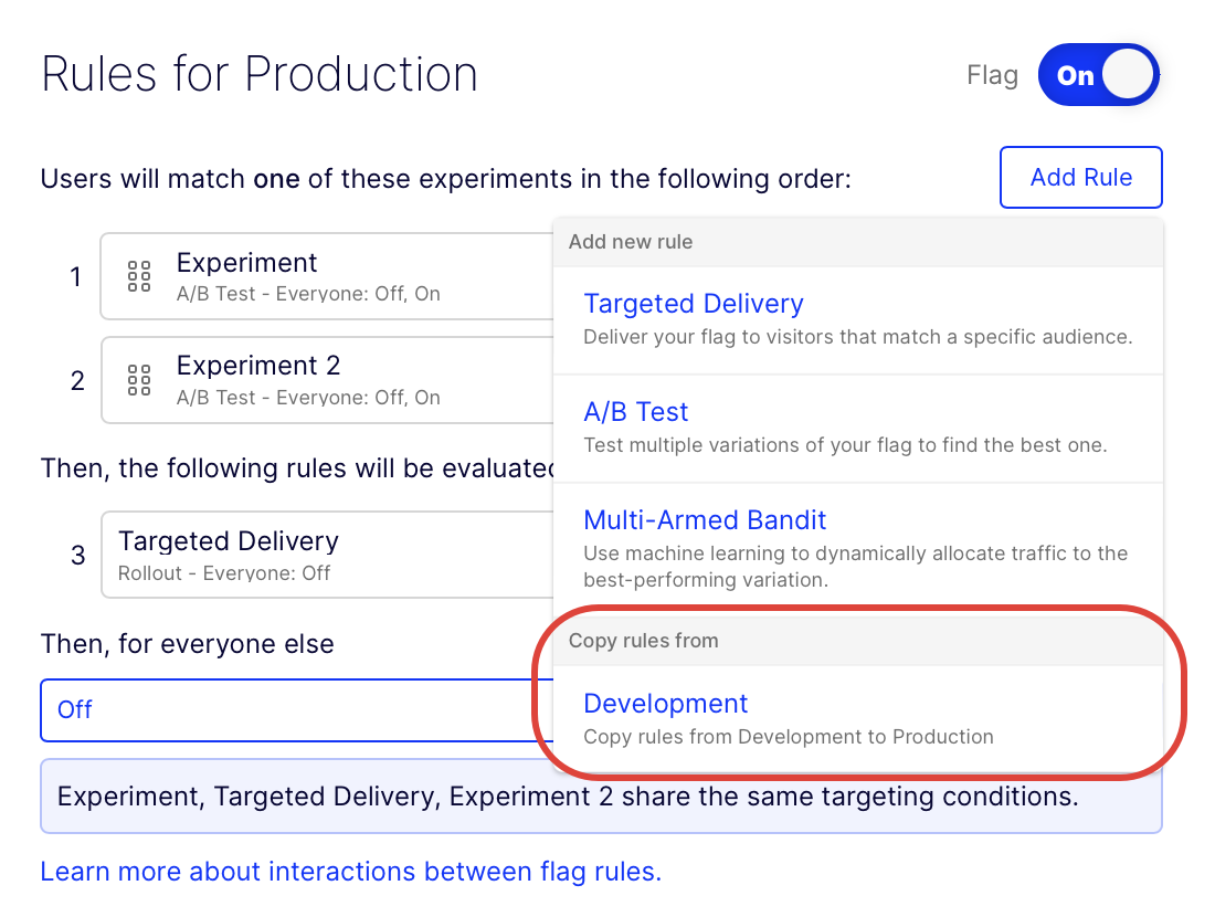 copy rule from another environment