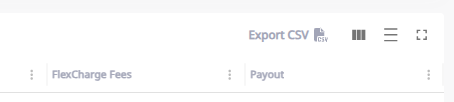 Click Export CSV to download payout details