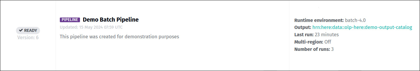 Typical pipeline listing and available options