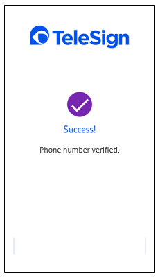 A screenshot of a success message on an app after successful verfication.