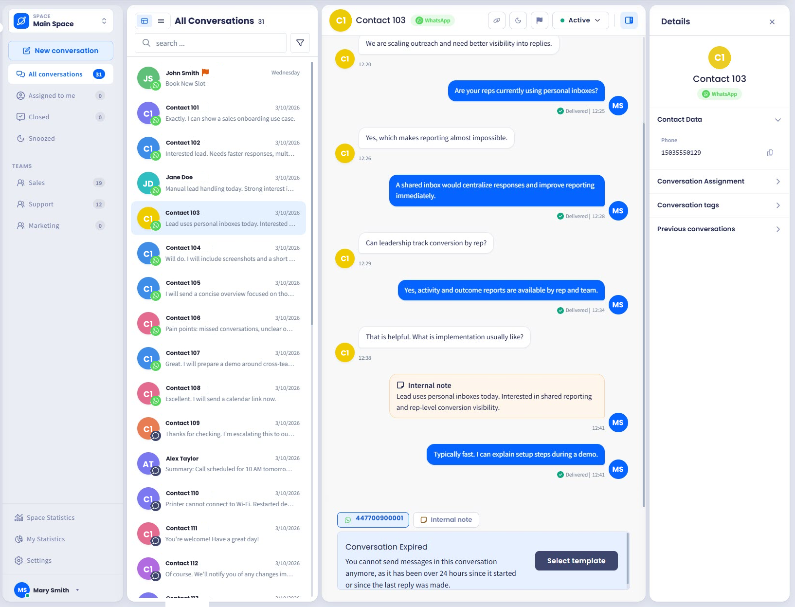 Screenshot of the sidebar Details section
